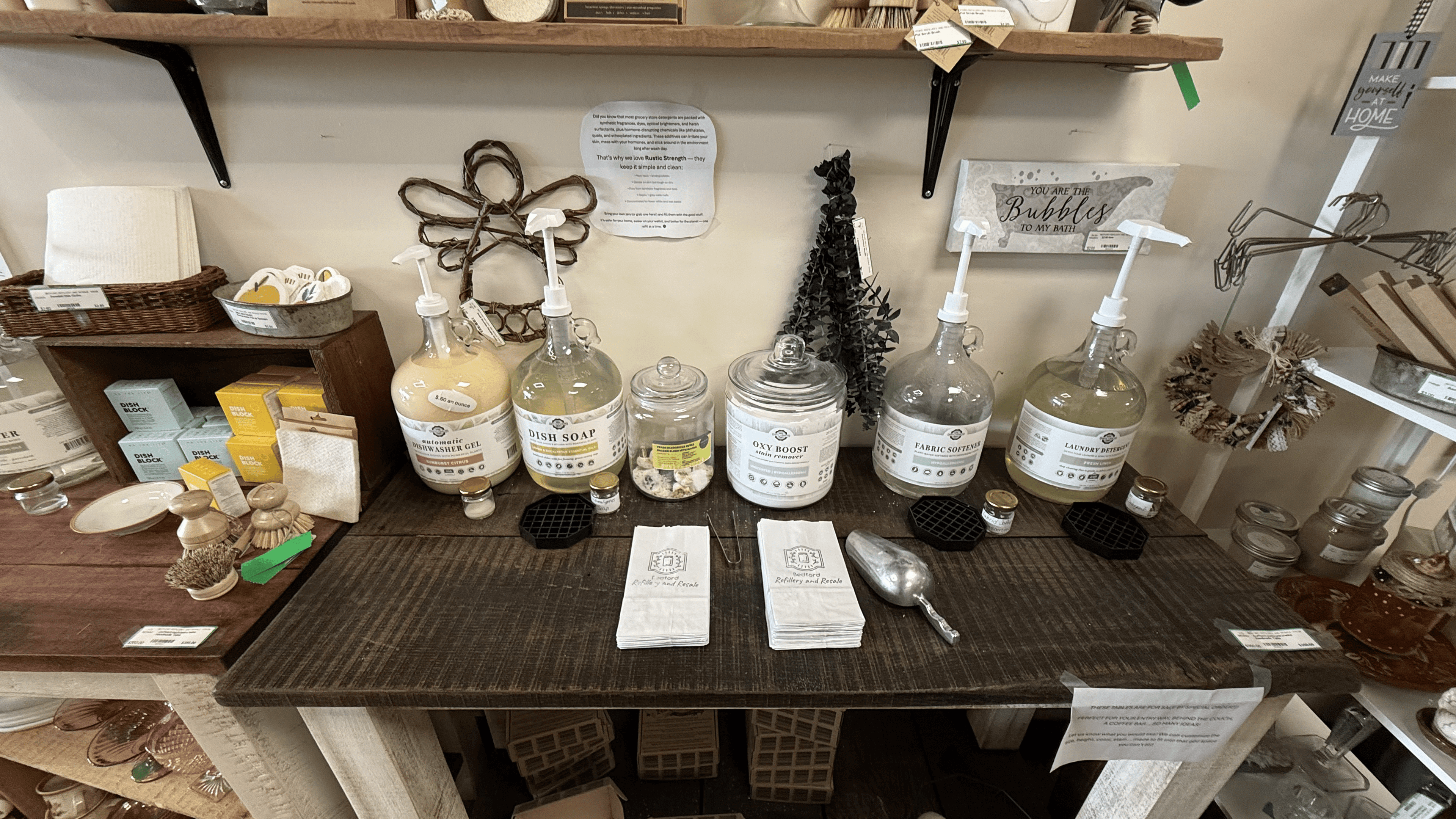 Refill station at Bedford Refillery & Resale